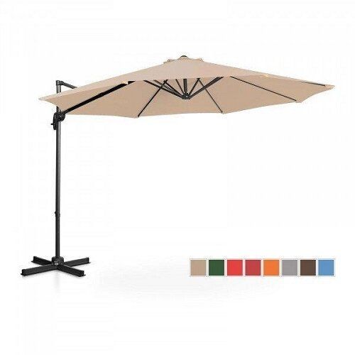 CREAM CANTILEVER PARASOL 3M, CROSS BASE, UV