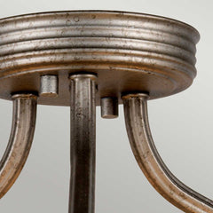 Crown 3 Light Semi-Flush/Pendant - Iron Gate E27