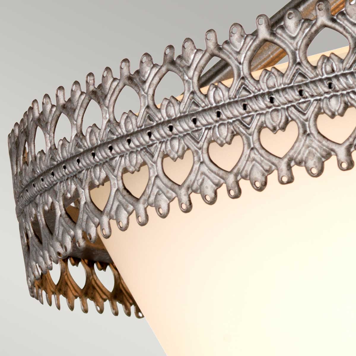 Crown 3 Light Semi-Flush/Pendant - Iron Gate E27