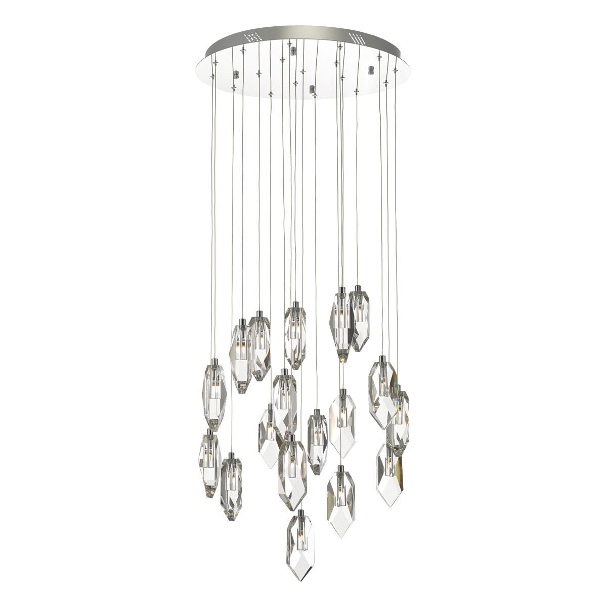 Crystal 12/18 Light Cluster Pendant Polished Chrome & Crystal - Cusack Lighting