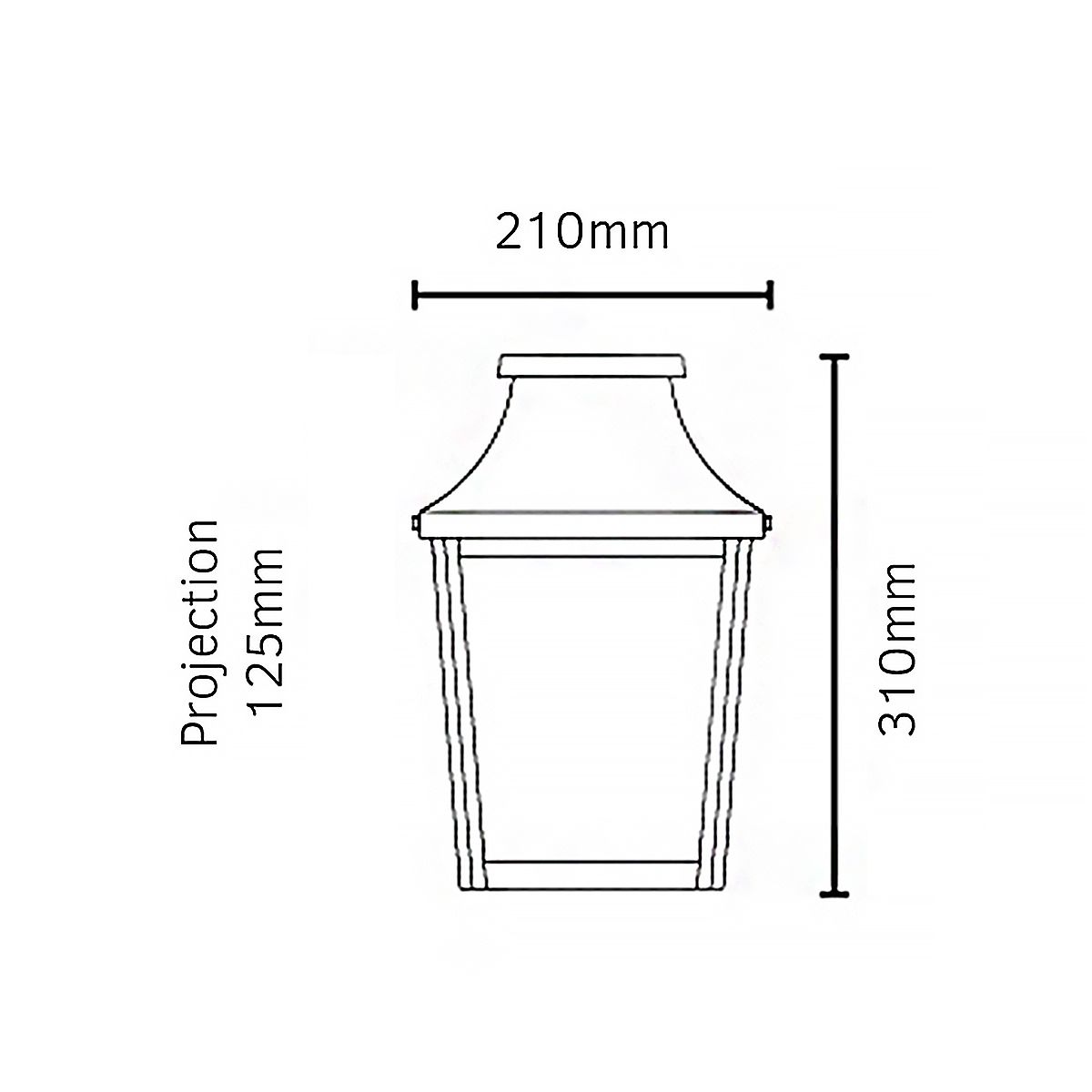 Chelsea 1 Light Small/Large Half Lantern - Copper E27 IP44