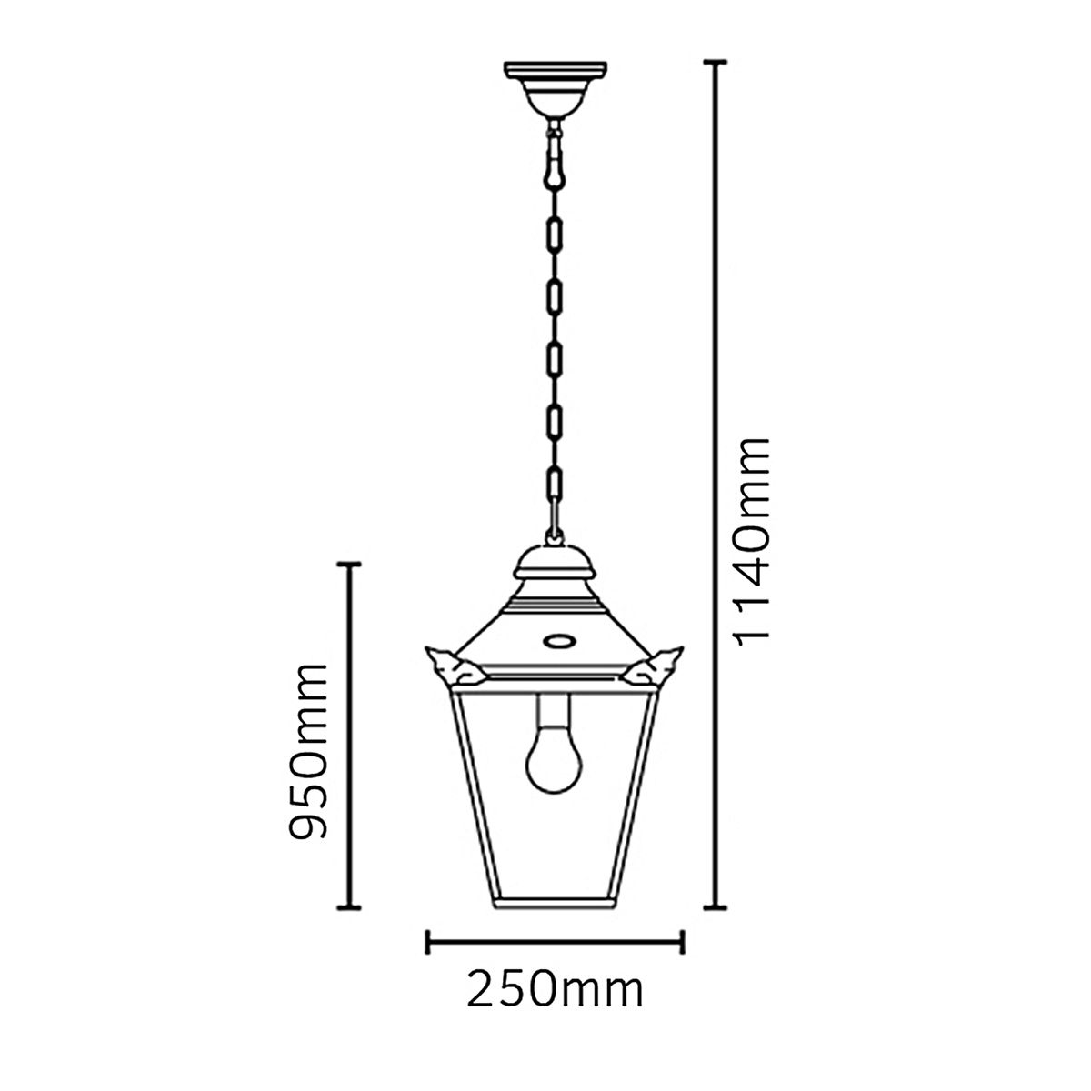 Chelsea 1 Light Chain Lantern - Copper IP44 E27
