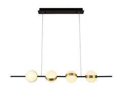 Cuba Linear Pendant 4 Light, 32W LED, 3000K, 2400lm, Gold/Black, 3yrs Warranty
