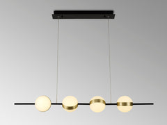 Cuba Linear Pendant 4 Light, 32W LED, 3000K, 2400lm, Gold/Black, 3yrs Warranty