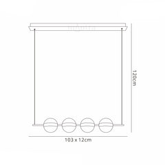 Cuba Linear Pendant 4 Light, 32W LED, 3000K, 2400lm, Gold/Black, 3yrs Warranty