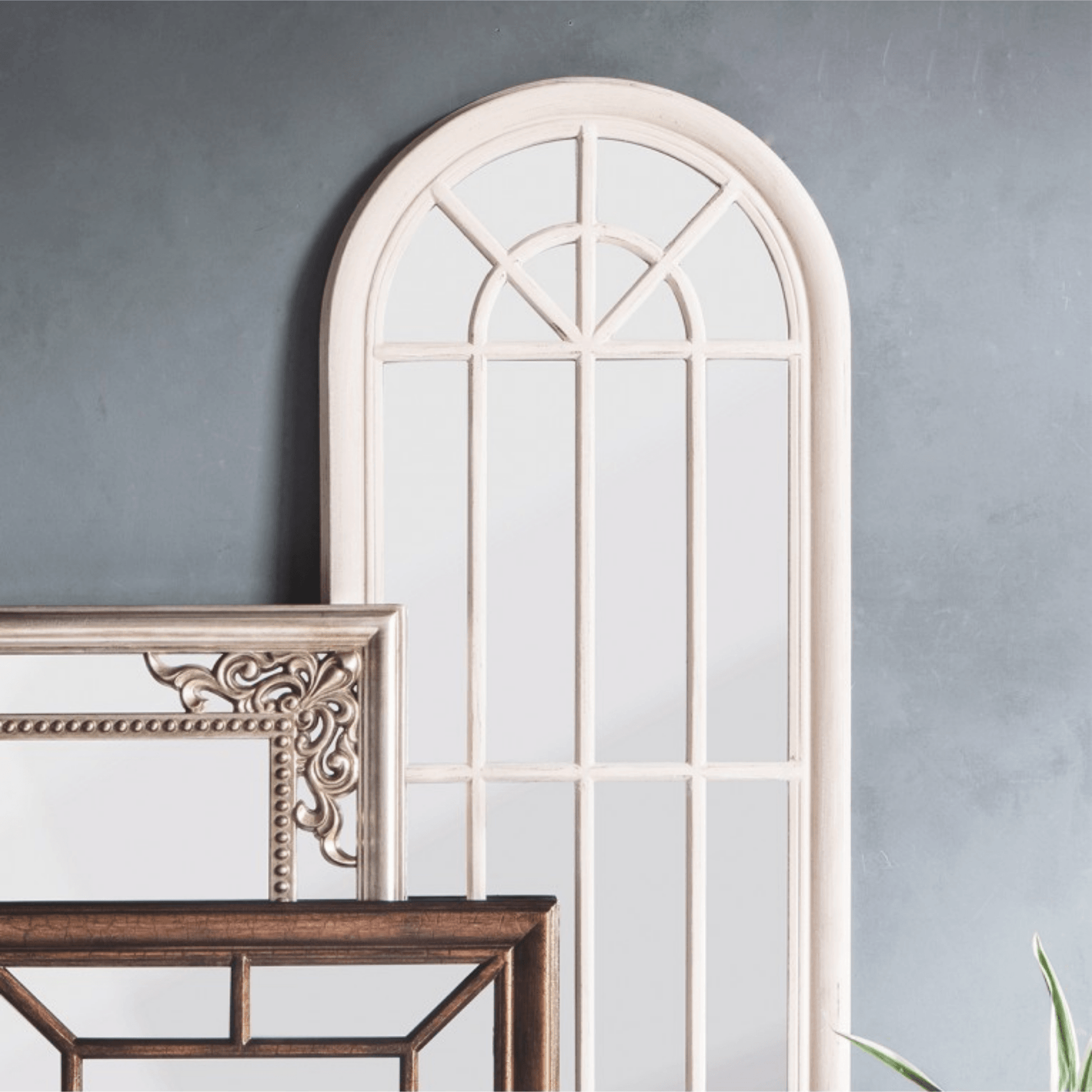 Curtis Mirror Antique White W60 x H180cm - Cusack Lighting