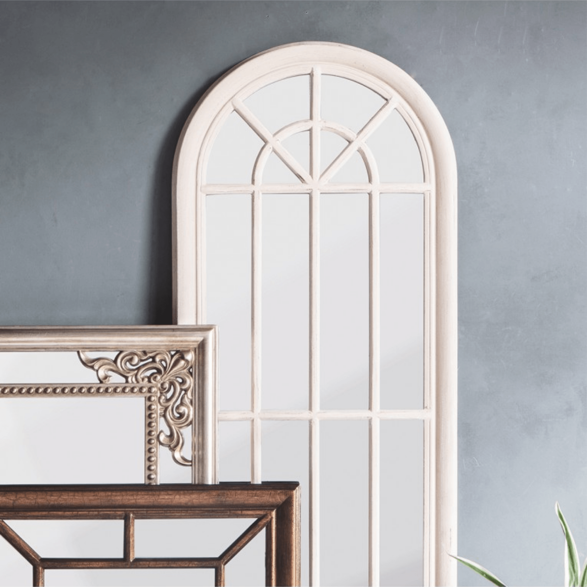 Curtis Mirror Antique White W60 x H180cm - Cusack Lighting