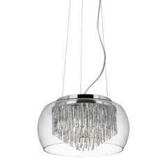 Curva 4Lt Crystal Ceiling Light - Chrome Metal & Crystal Glass