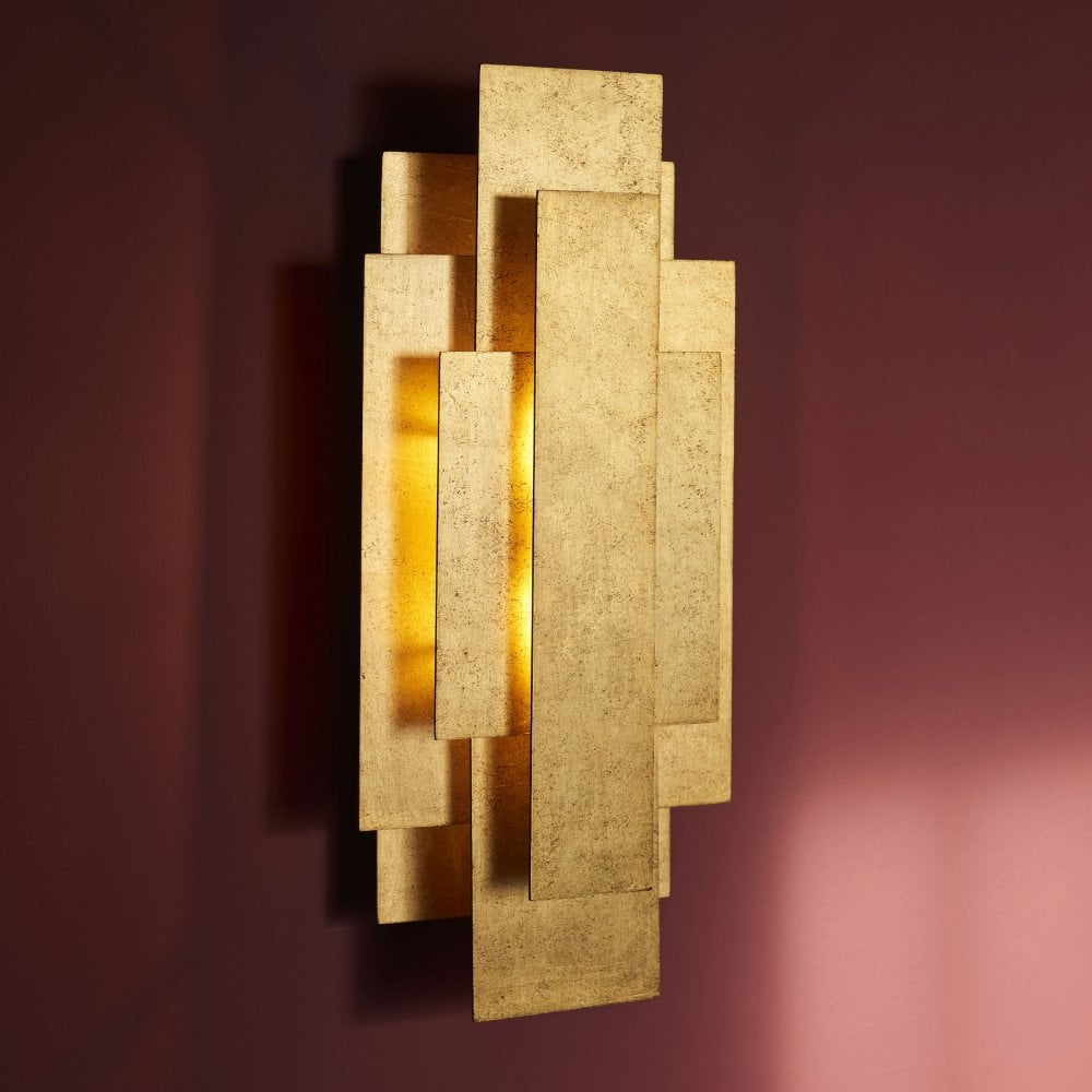 Aztec  Antique Gold Leaf/Antique Silver Leaf Wall Light