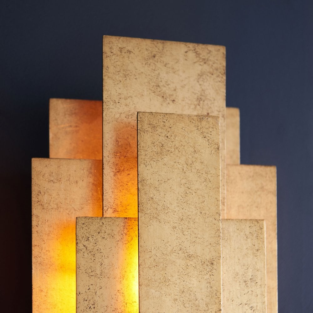 Aztec Antique Gold Leaf/Antique Silver Leaf Wall Light