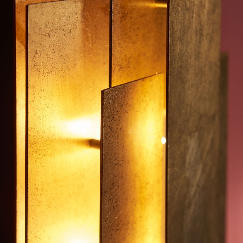 Aztec  Antique Gold Leaf/Antique Silver Leaf Wall Light