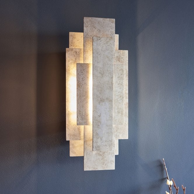Aztec  Antique Gold Leaf/Antique Silver Leaf Wall Light