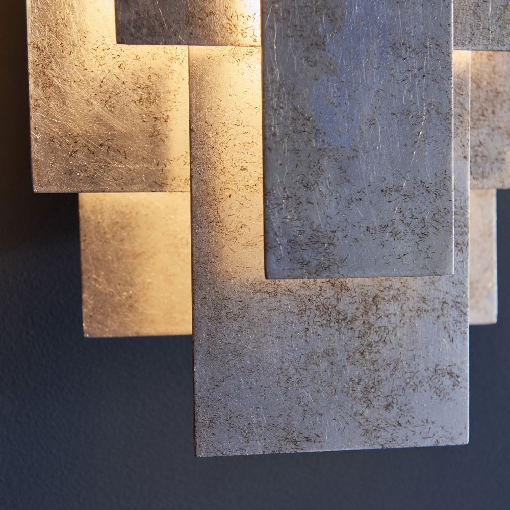 Aztec  Antique Gold Leaf/Antique Silver Leaf Wall Light