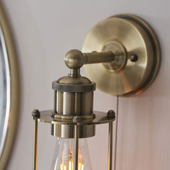 Cruise Caged IP44 Switched Wall Light in Polished Chrome/Matt Black/Antique Brass - Finish