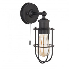 Cruise Caged IP44 Switched Wall Light in Polished Chrome/Matt Black/Antique Brass - Finish
