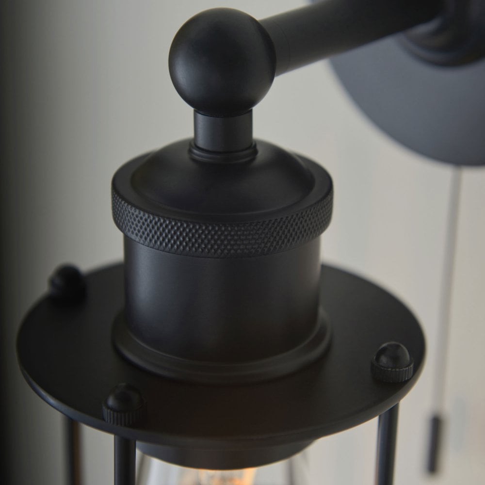 Cruise Caged IP44 Switched Wall Light in Polished Chrome/Matt Black/Antique Brass - Finish