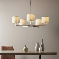 Turner 5Lt Multi-Arm Pendant - Nickel & Taupe