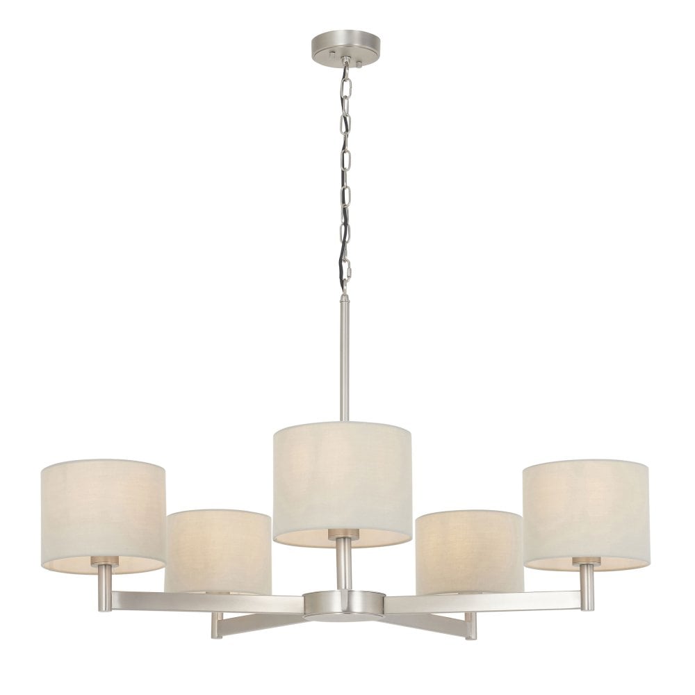 Turner 5Lt Multi-Arm Pendant - Nickel & Taupe