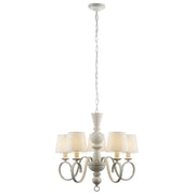 Georgian 5Lt Multi-Arm Pendant - Distressed White
