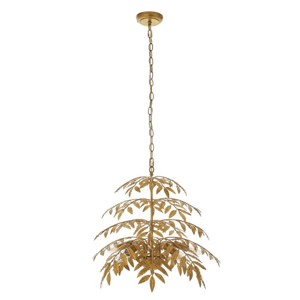 Forrest 1Lt/5Lt Distressed Gold Leaf Pendants - Cusack Lighting