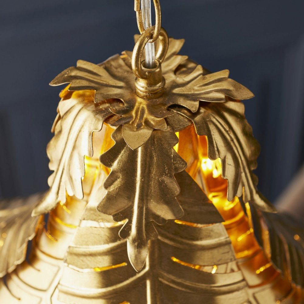 Forrest 1Lt/5Lt Distressed Gold Leaf Pendants - Cusack Lighting