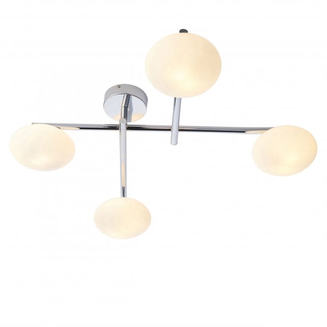 Pontus 4Lt Centre Ceiling Light IP44 - Chrome/Satin Brass