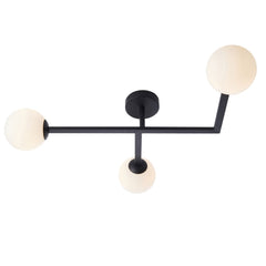 Candela 3Lt Centre Ceiling Light IP44 - Matt Black/Chrome