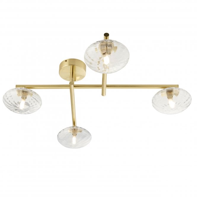 Pontus 4Lt Centre Ceiling Light IP44 - Chrome/Satin Brass