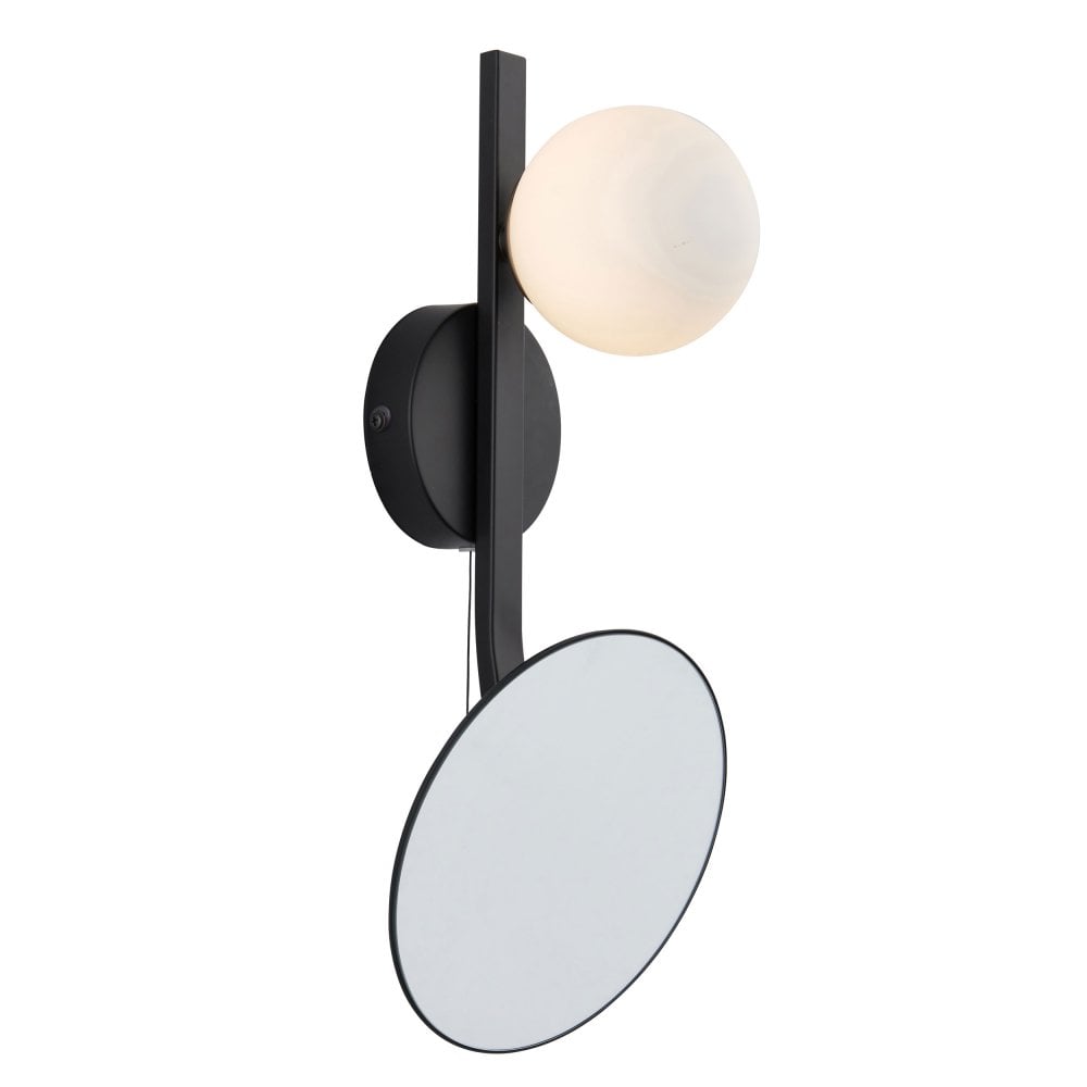 Candela 1Lt Bathroom Wall Light IP44 - Chrome/Black (Mirror Optional)