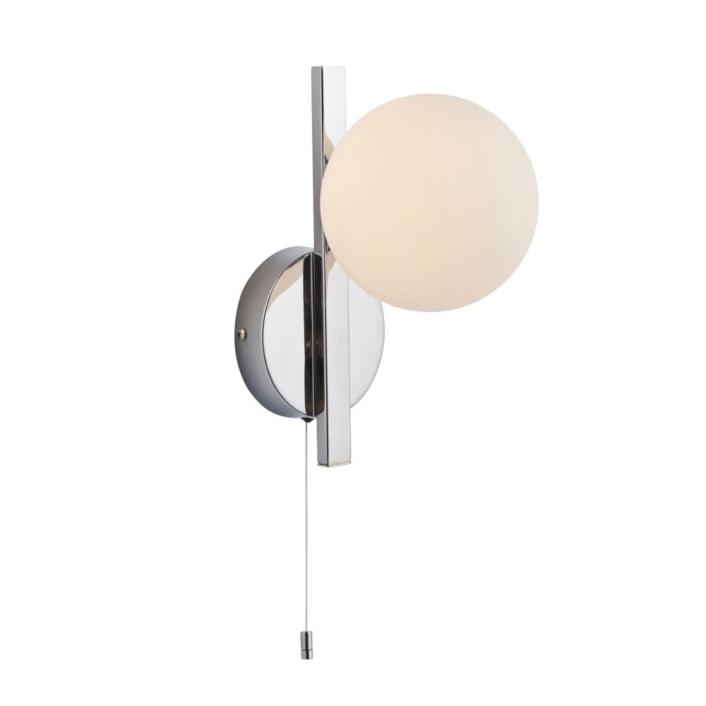 Candela 1Lt Bathroom Wall Light IP44 - Chrome/Black (Mirror Optional)