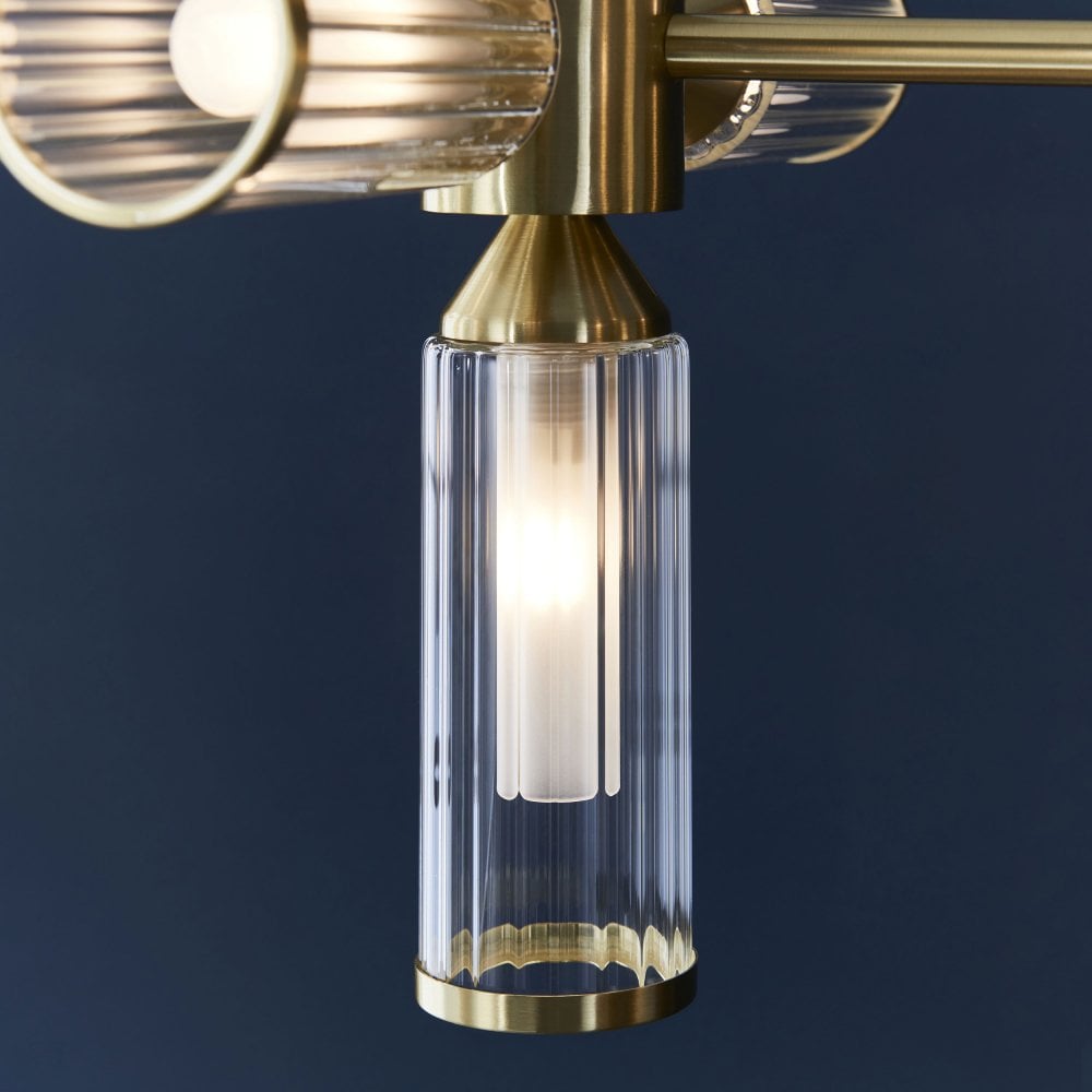 Larson 13 Light Linear Pendant in Satin Brass