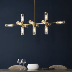 Larson 13 Light Linear Pendant in Satin Brass