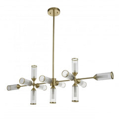 Larson 13 Light Linear Pendant in Satin Brass