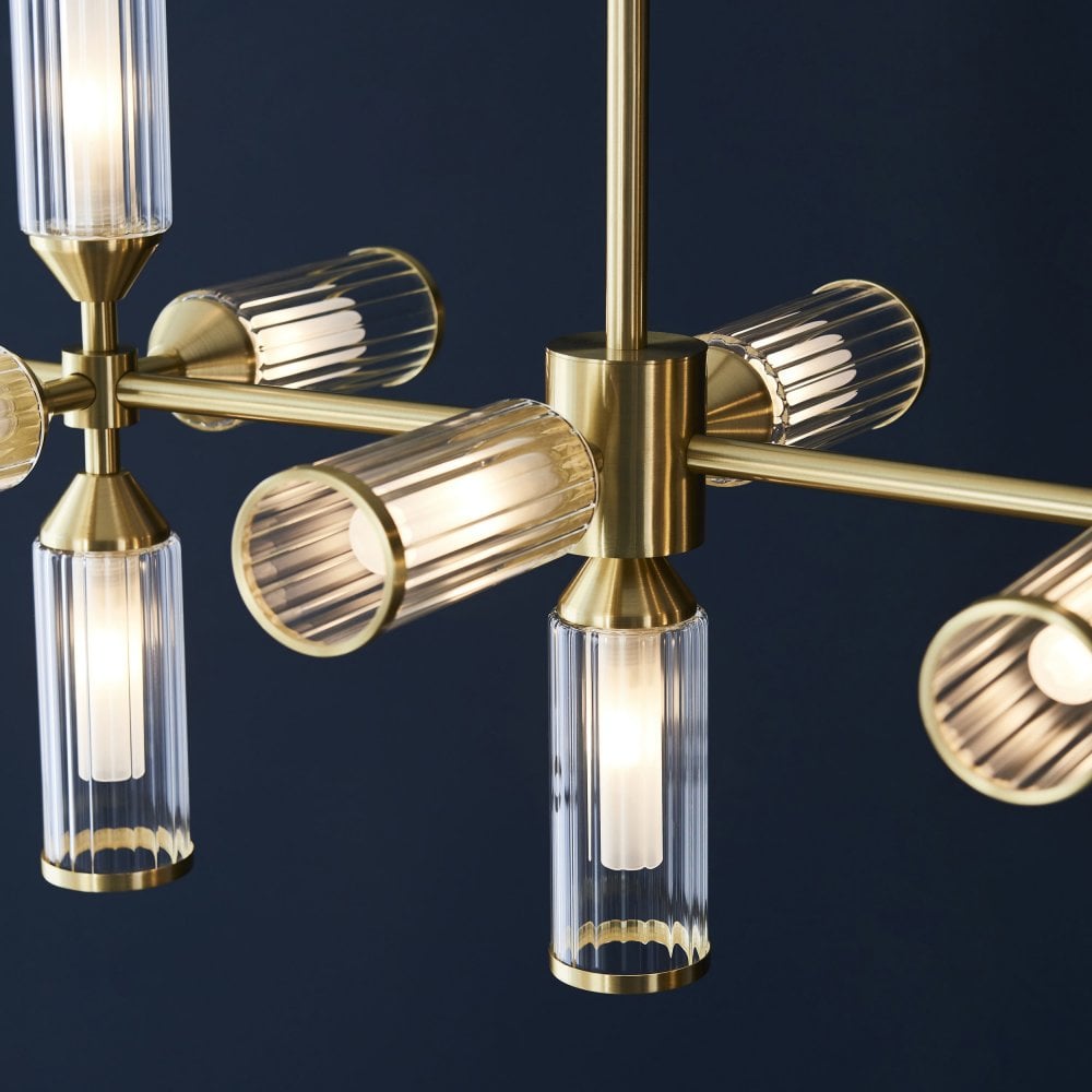 Larson 13 Light Linear Pendant in Satin Brass