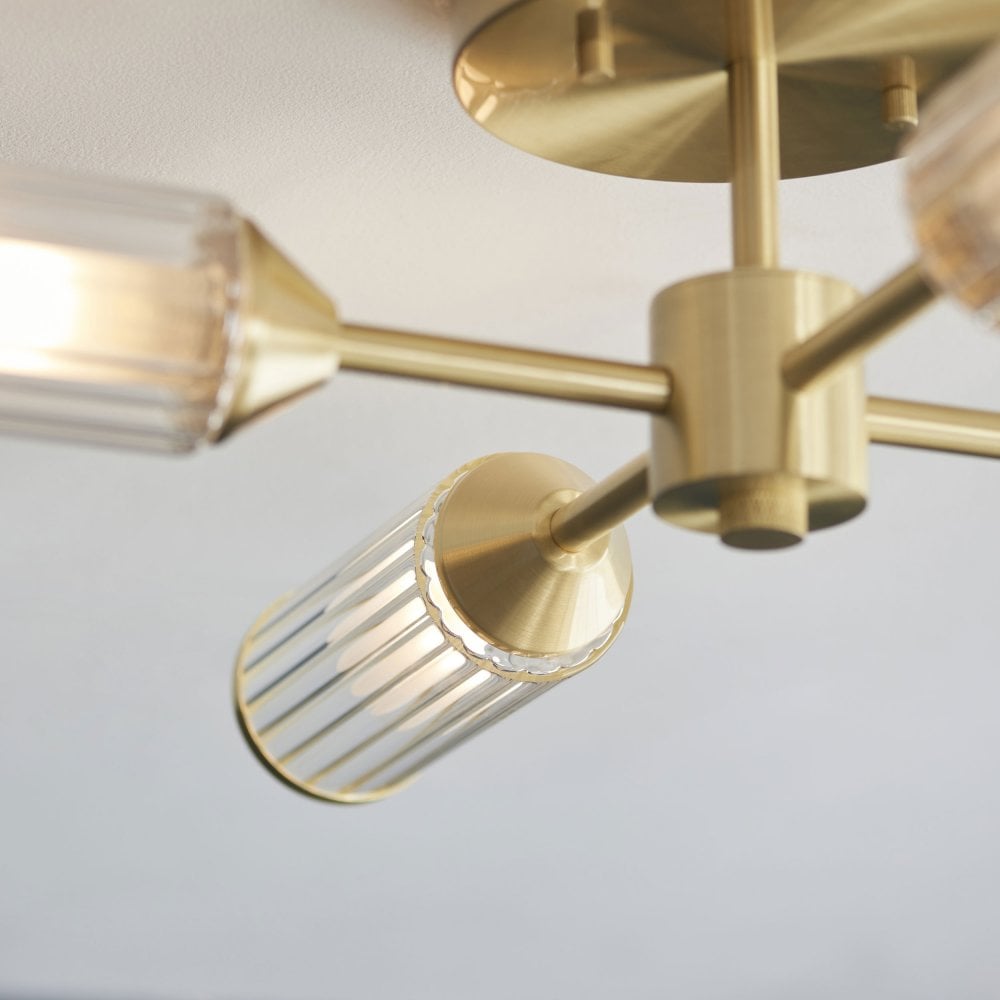 Larson 6/4 Light Semi Flush in Satin Brass