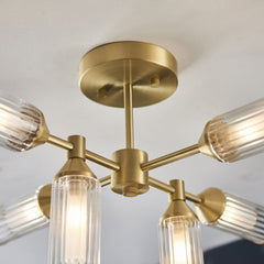 Larson 6/4 Light Semi Flush in Satin Brass