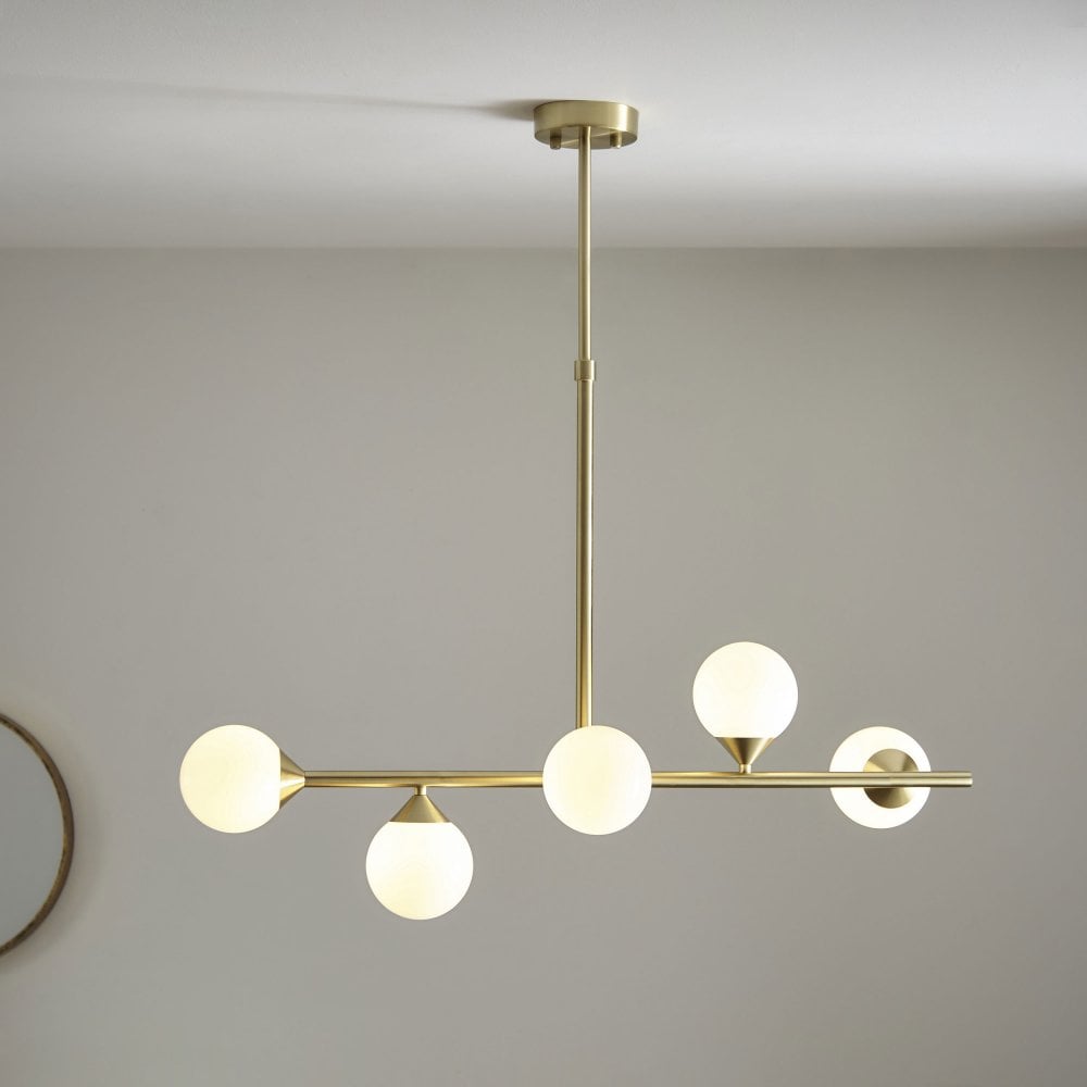 Gallant 5 Light Island Pendant - Black Chrome/Satin Brass