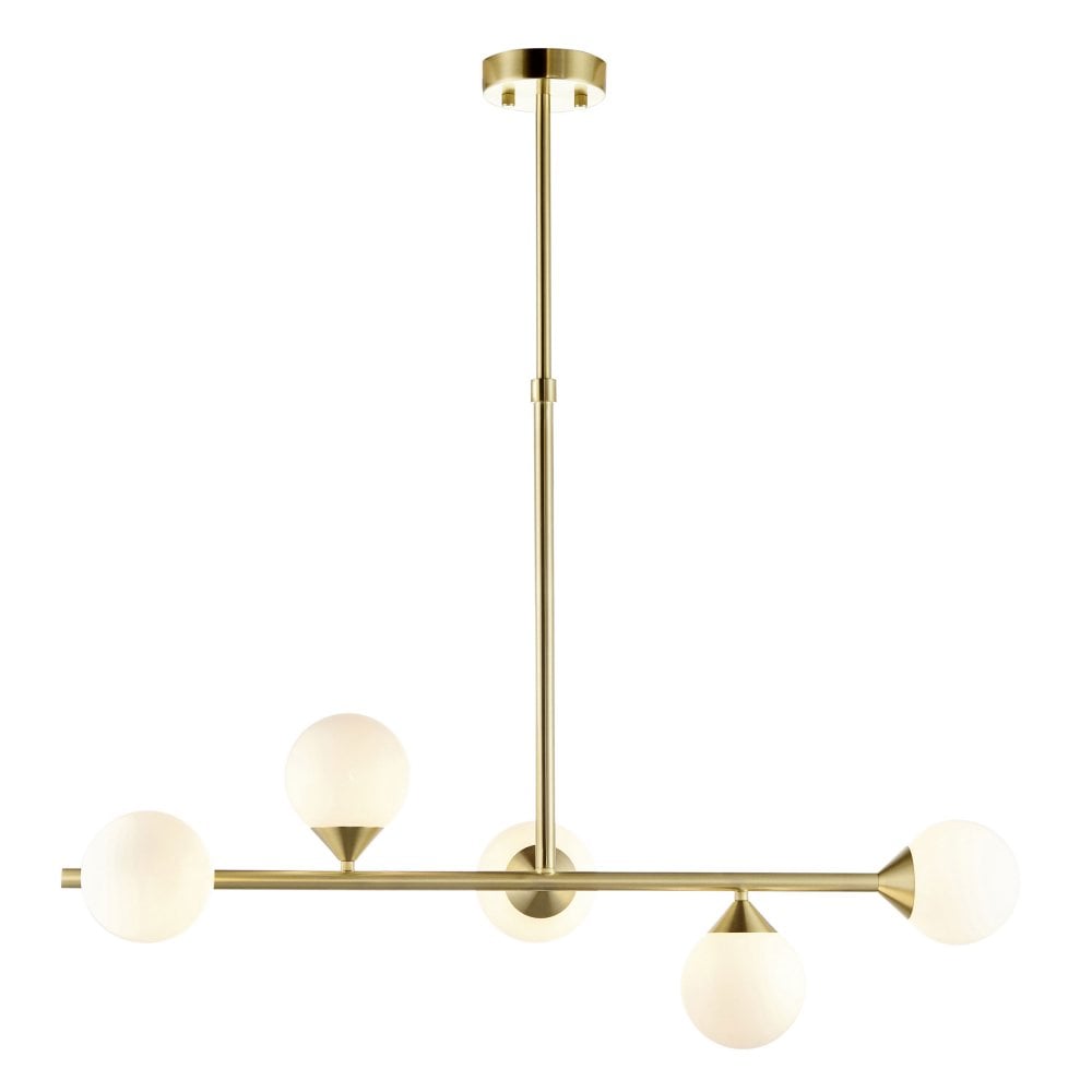 Gallant 5 Light Island Pendant - Black Chrome/Satin Brass