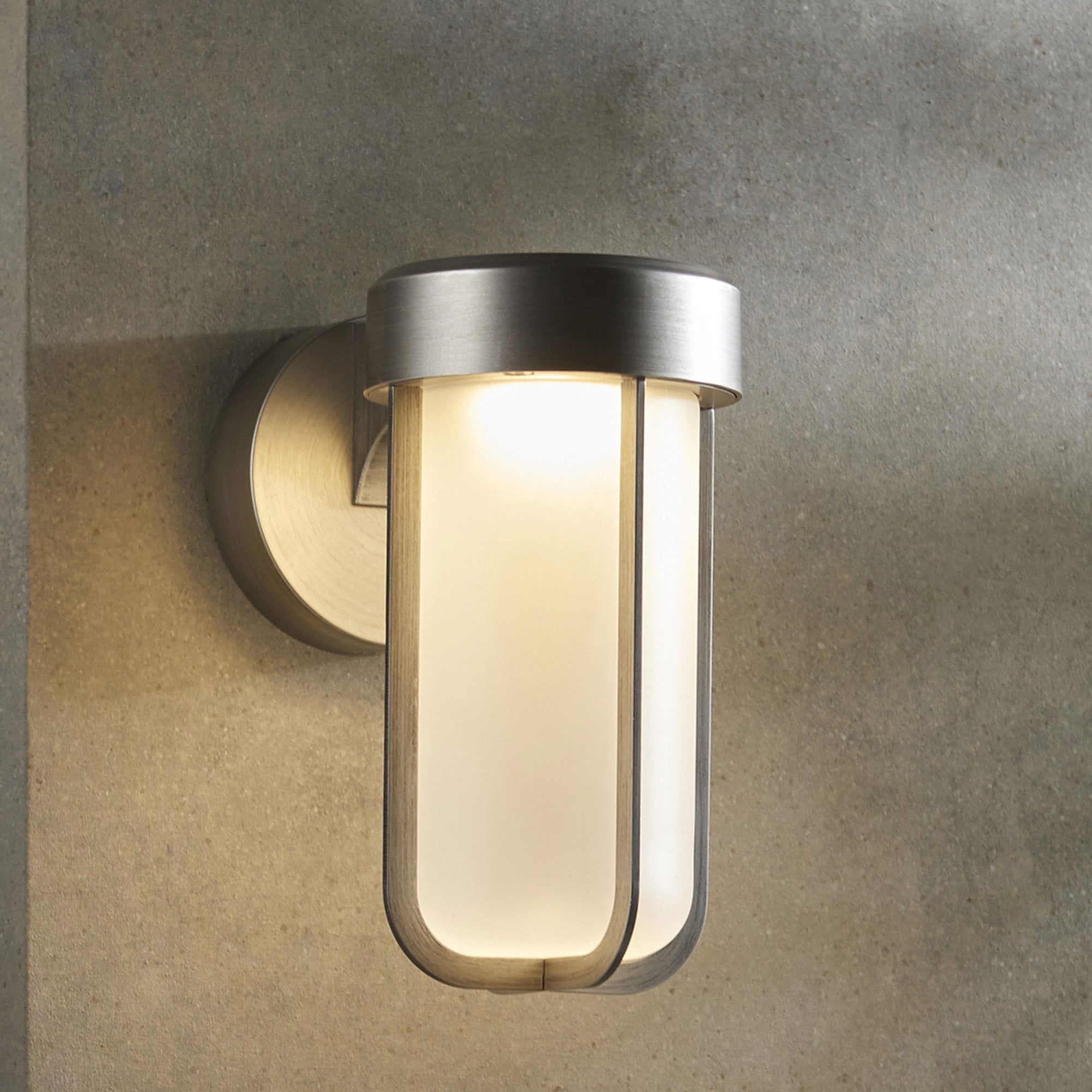 Orwell Brushed Silver Wall Light - Brushed Glass