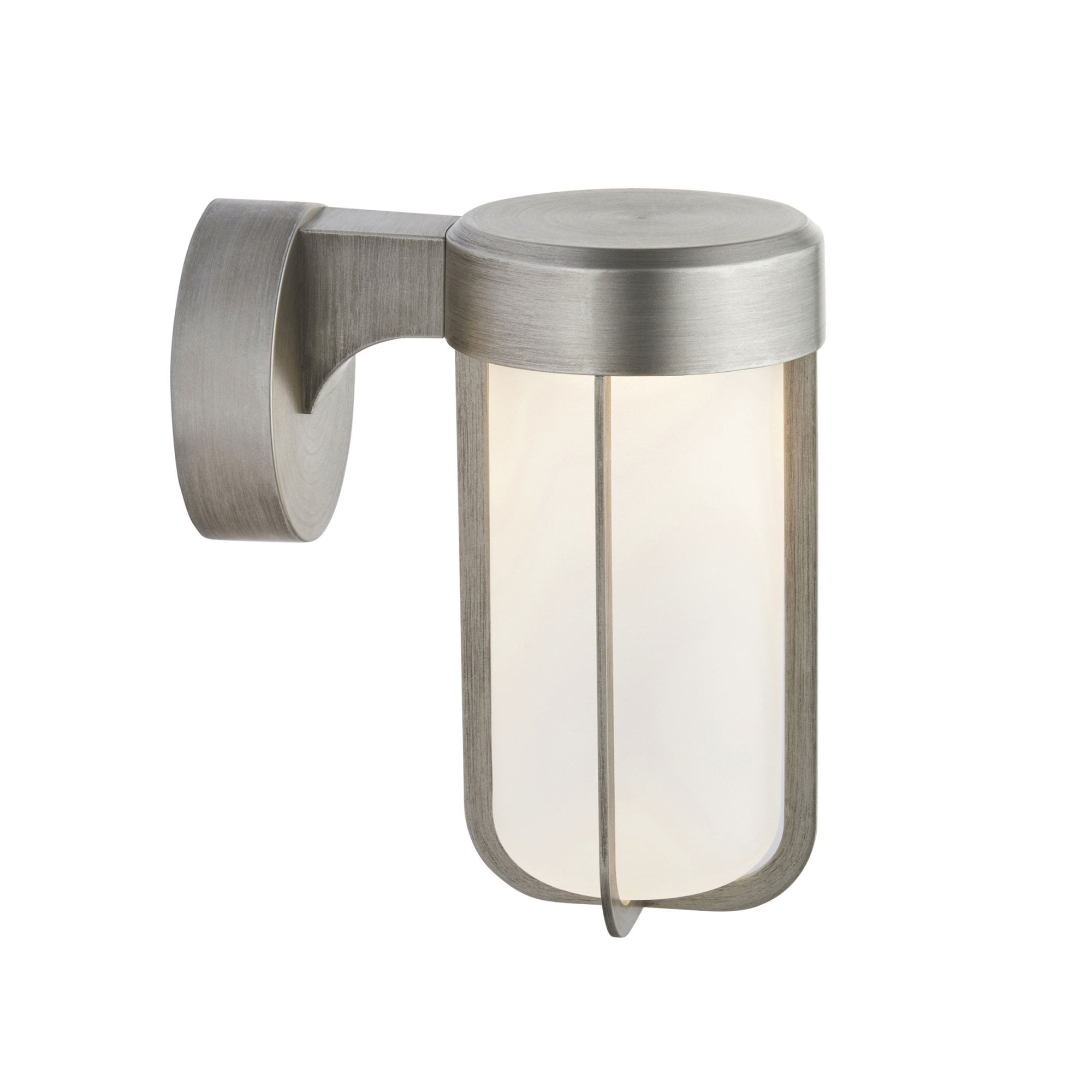 Orwell Brushed Silver Wall Light - Frosted Glass