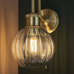 Wren IP44 Switched Wall Light in Satin Brass