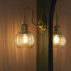 Wren IP44 Switched Wall Light in Satin Brass