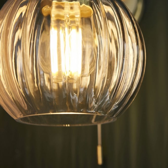 Wren IP44 Switched Wall Light in Satin Brass