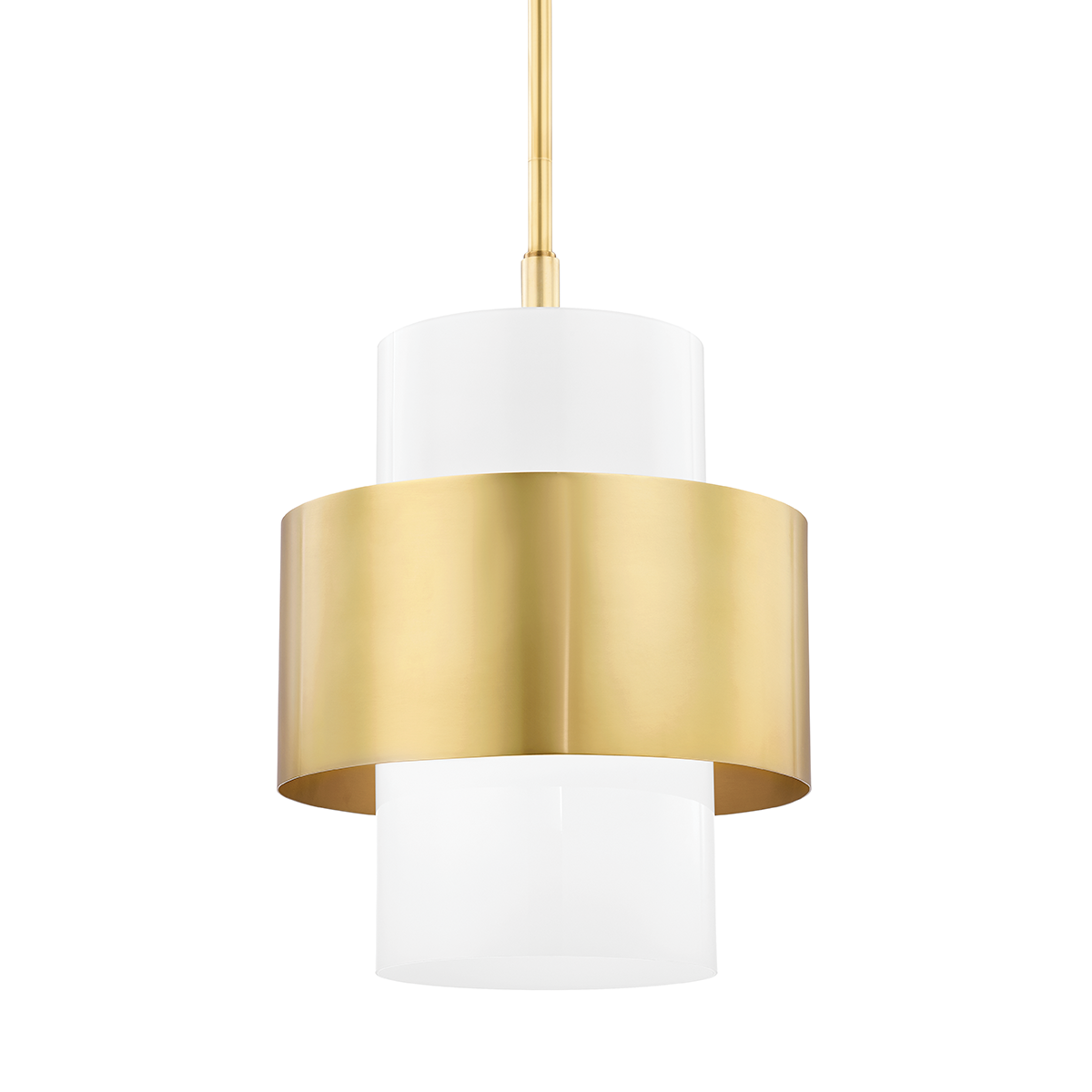 Corinth 1Lt Small/Large Pendant - Aged Brass