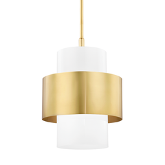 Corinth 1Lt Small/Large Pendant - Aged Brass
