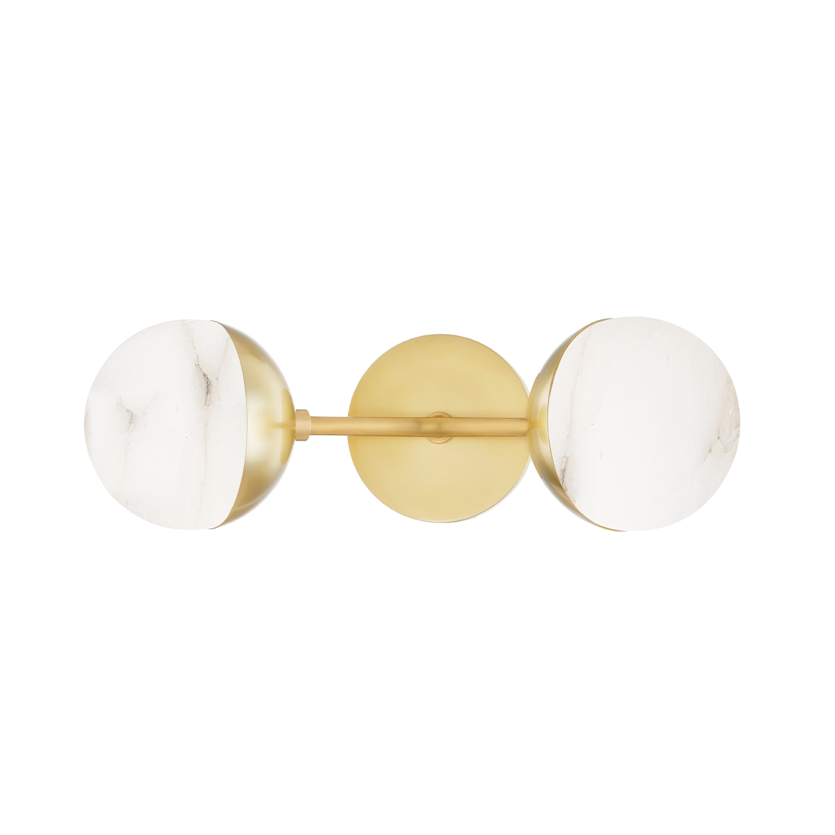 Saratoga 2Lt Wall Sconce - Aged Brass & Alabaster