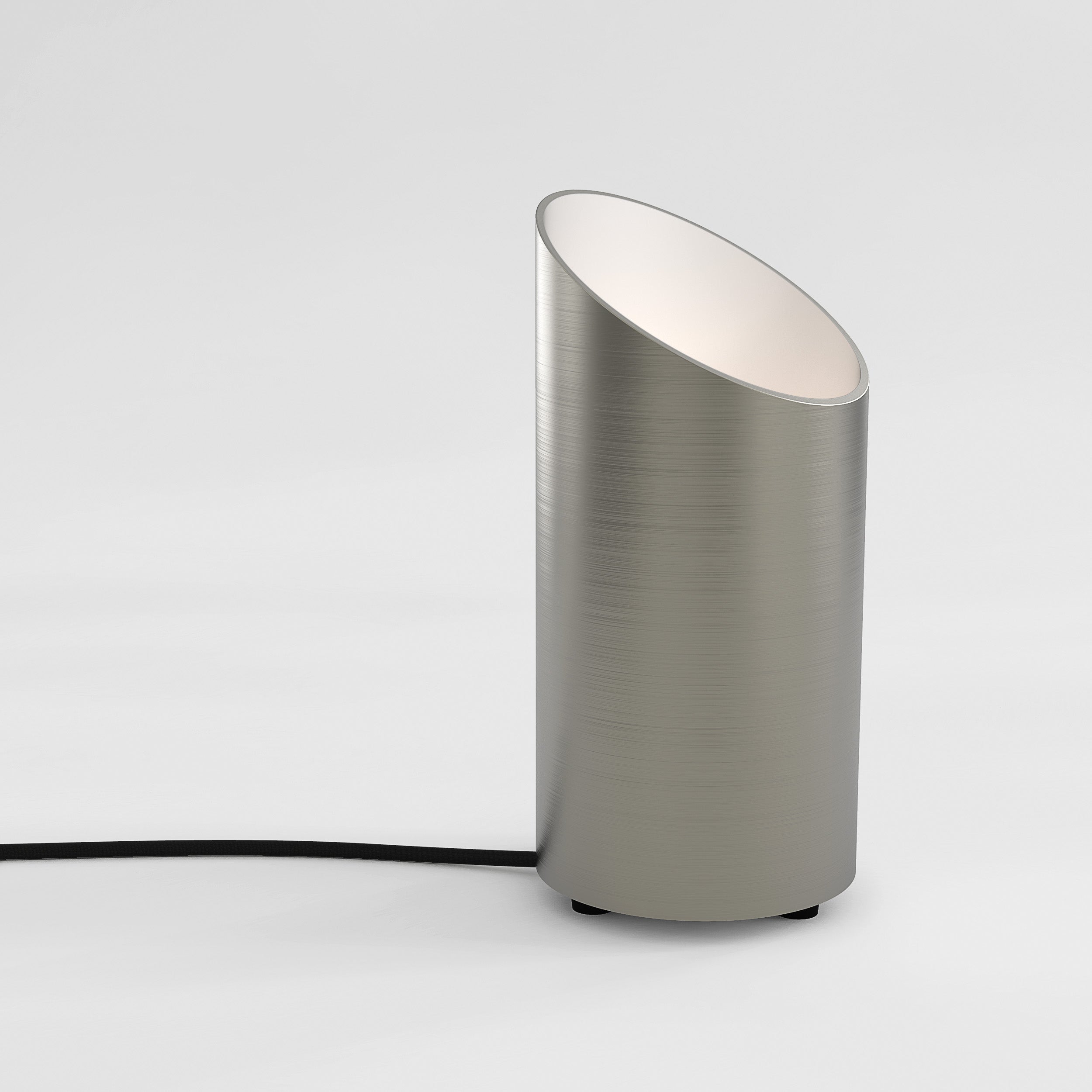 Cut Floor Lamp- Matt Nickel/ White