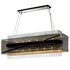 Apollo 12Lt Island Chandelier - Bronze & Chrome