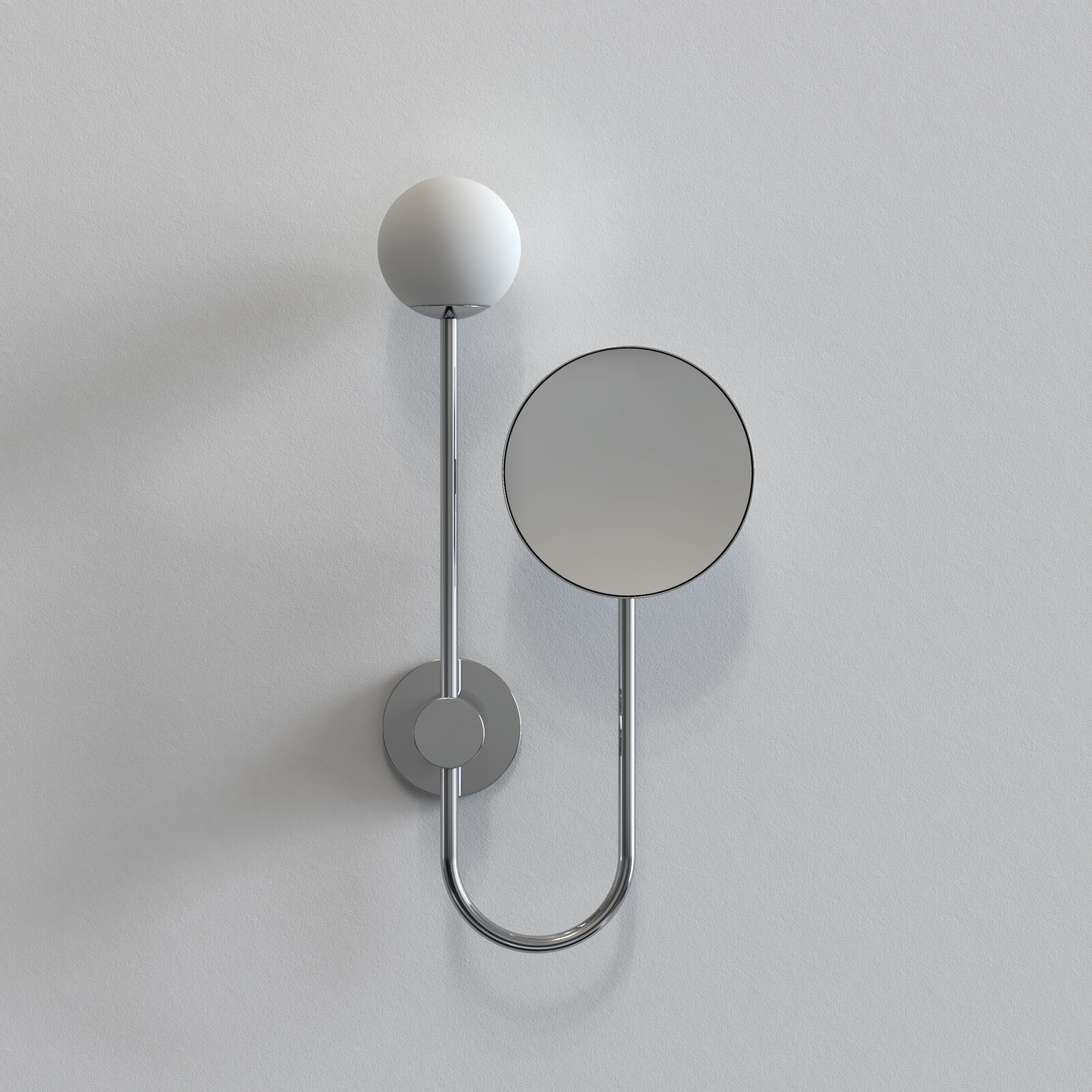 Orb Bathroom Magnifying Mirror- Polished Chrome/ Matt Black