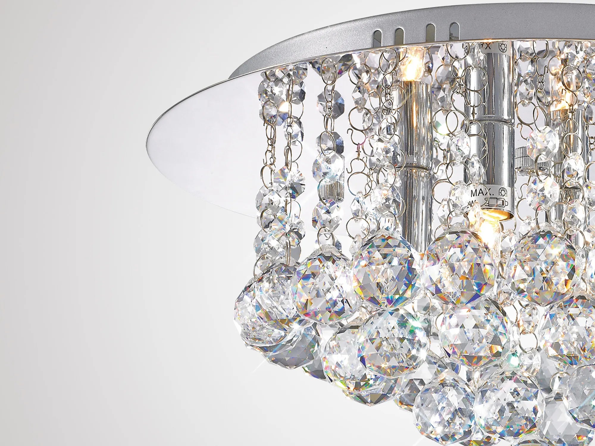 Dahlia 4/6Lt Flush Ceiling Crystal Light-  French Gold/ Polished Chrome